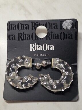 Rita Ora Primark Clear Crystal Stud Earrings